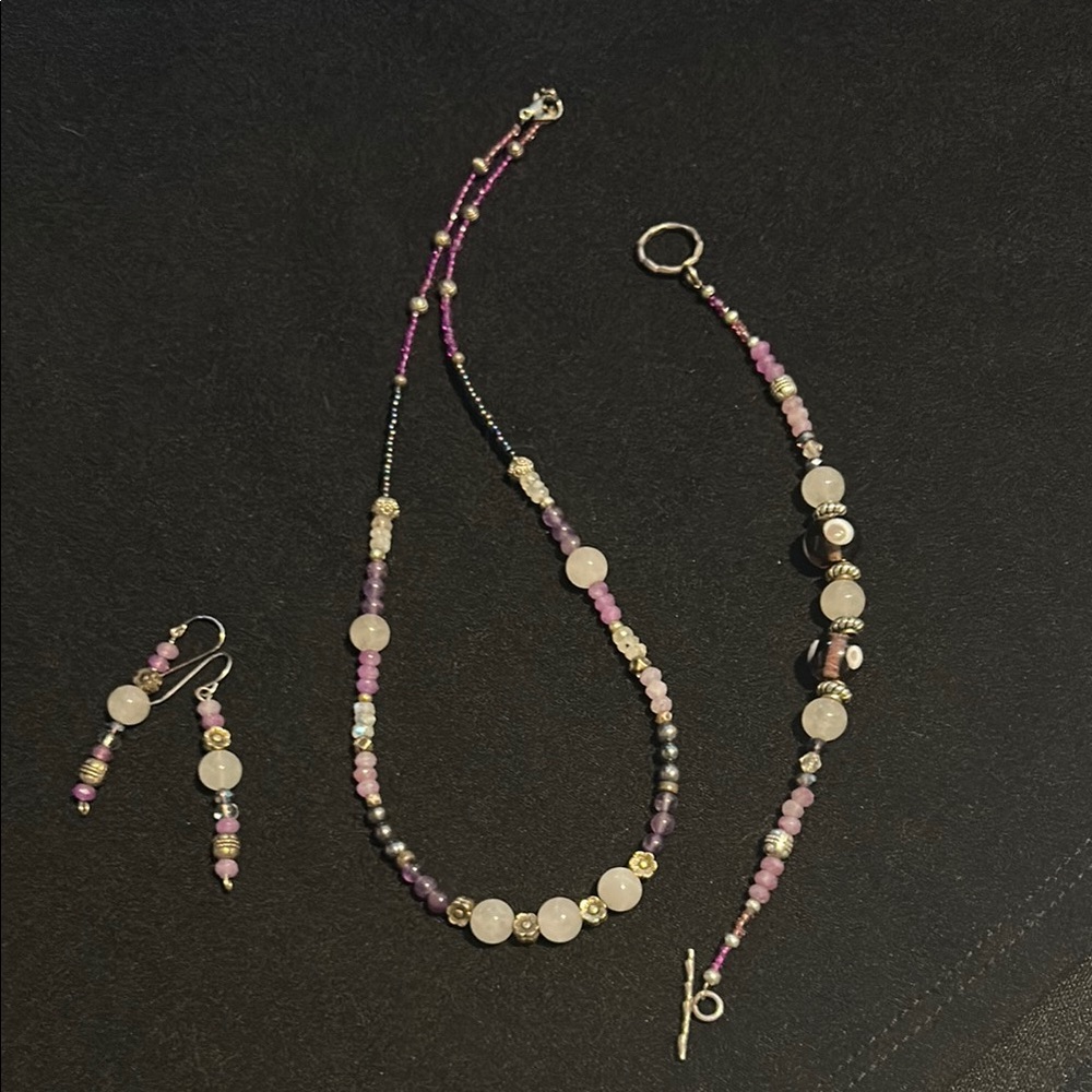 Feminine pink and lavender Jewelry Set